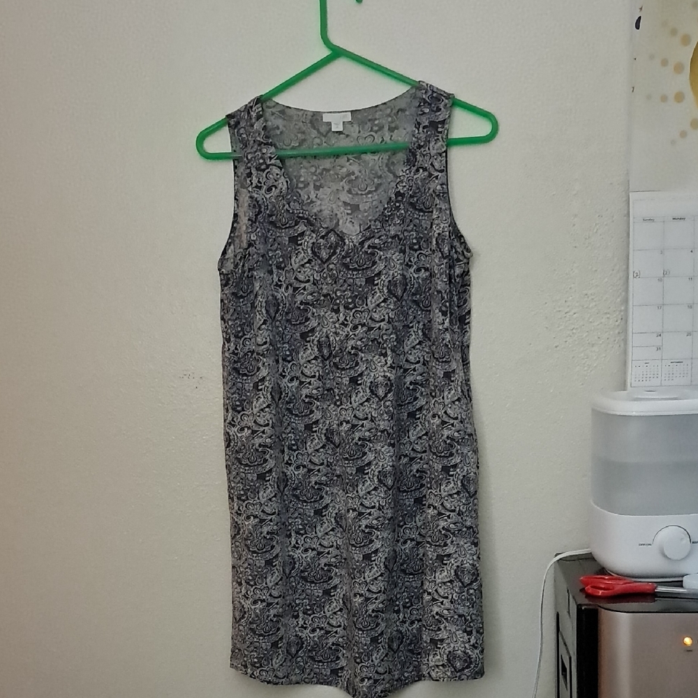 J. Jill Black and White Midi Dress